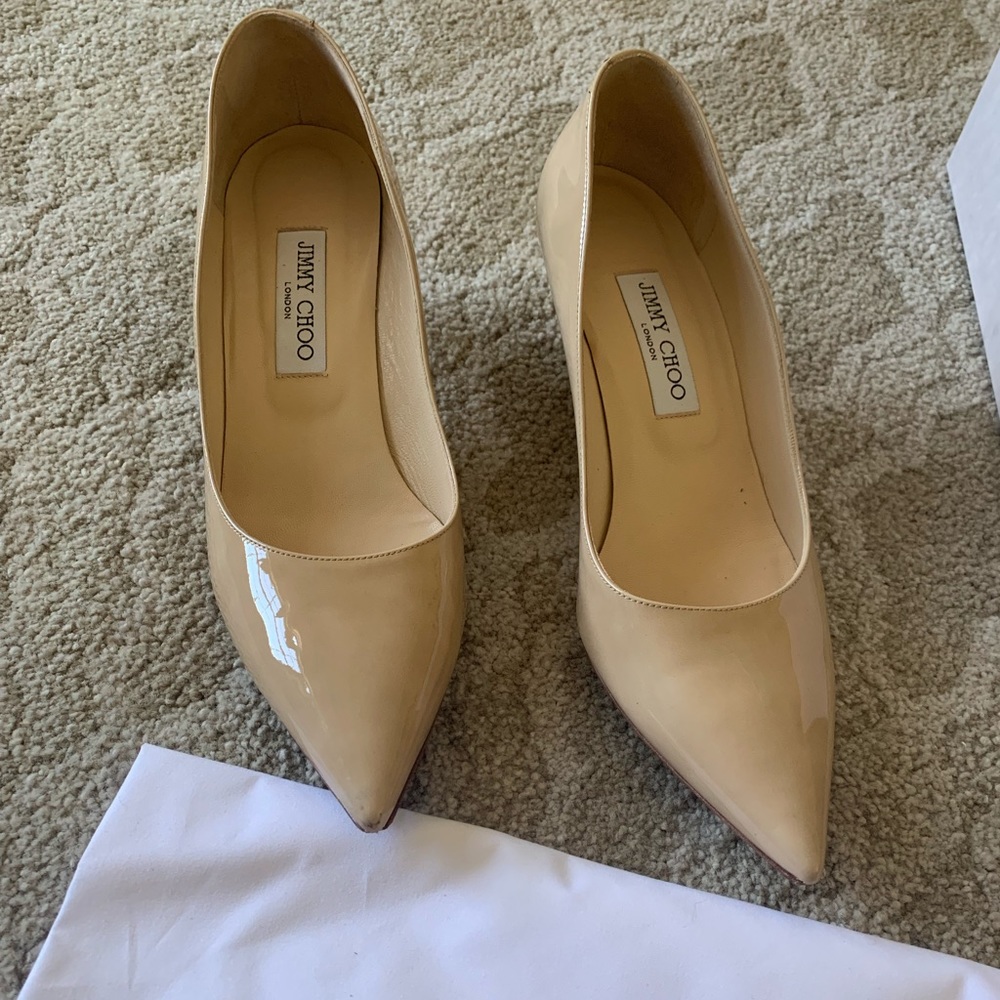 Jimmy Choo Aza Kitten Heel - Nude w/box & dustbag